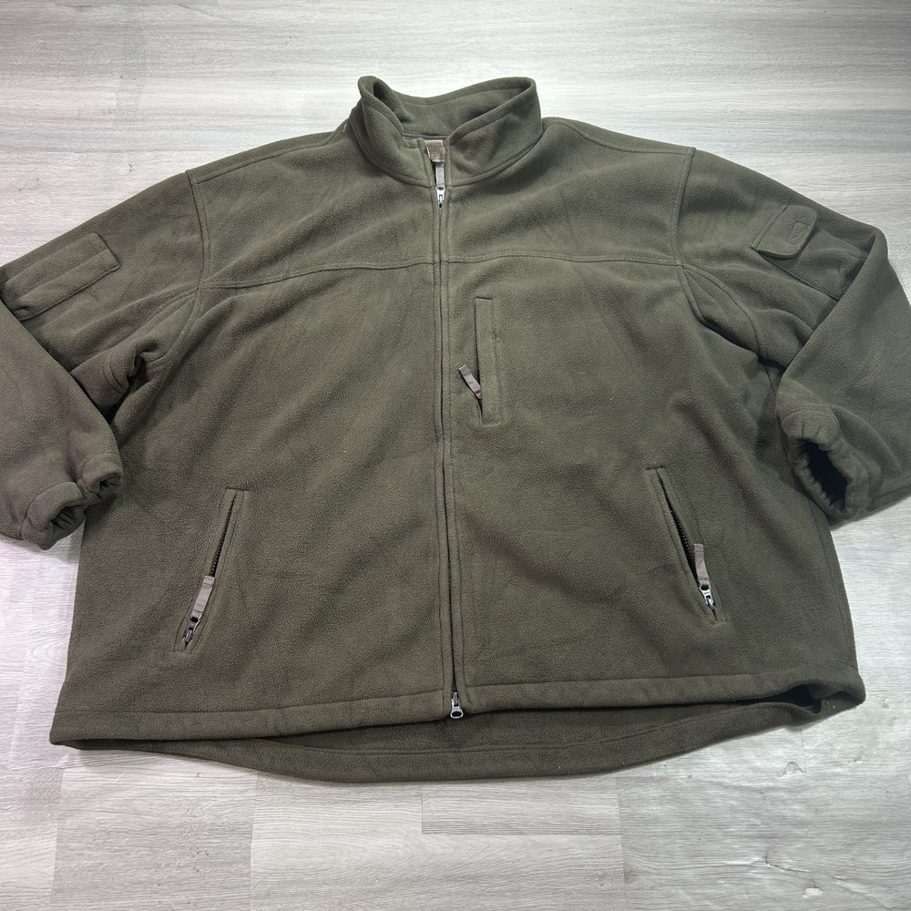 Duluth Trading Co Jacket Mens 3XL Green Fleece Full Zip Tactical Pockets Outdoor